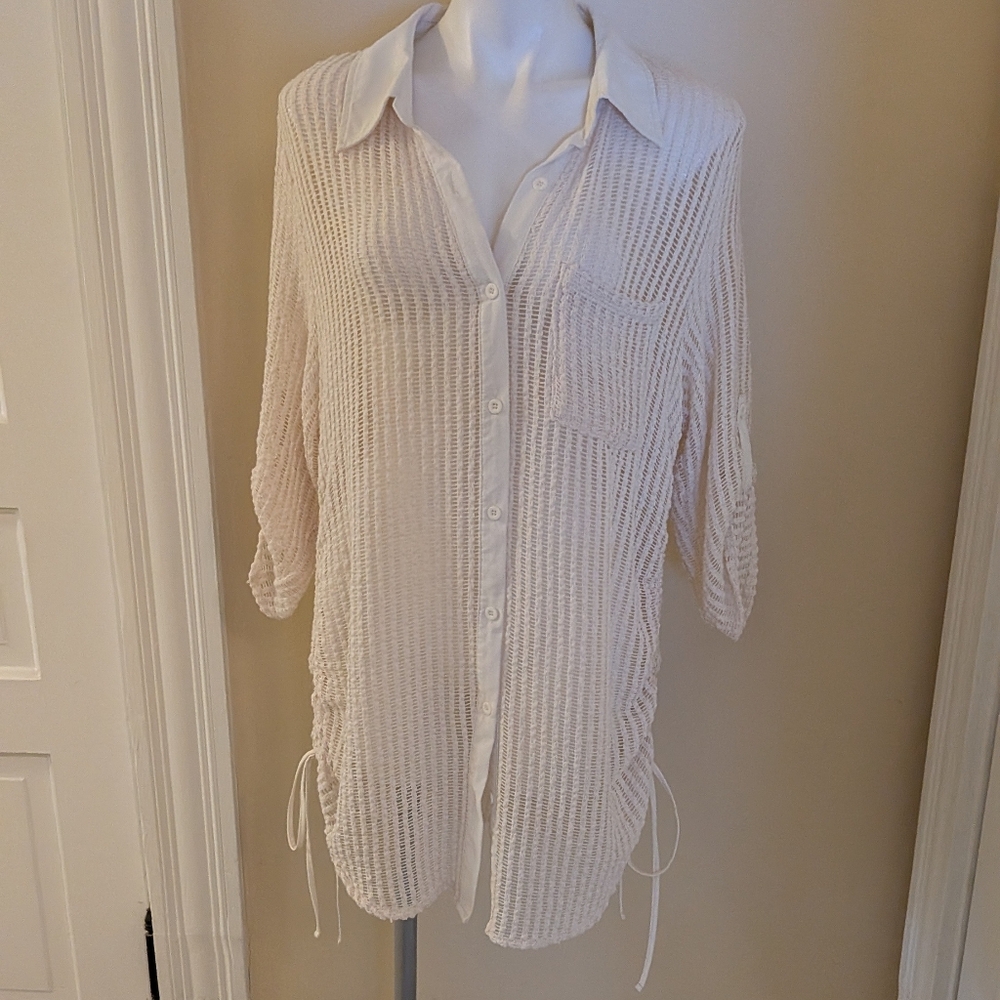 Cream knit swim cover up size small